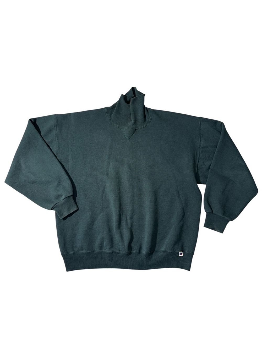 VINTAGE Russell athletic men’s XL grey blank high neck fleece blank sweatshirt